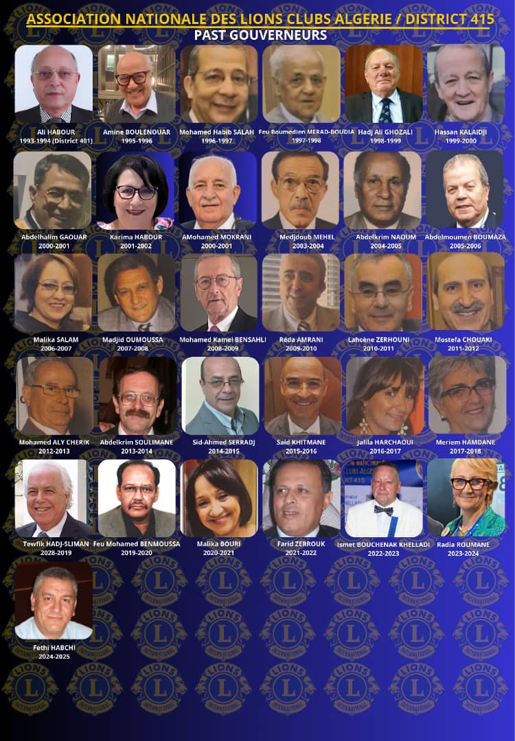 Past Gouverneurs District 415 Algérie